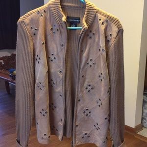 Robert Lewis Suede sweater jacket